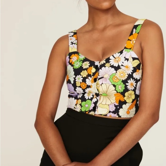 Maje 70s Floral Crop To, Size 1 - Picture 2 of 7